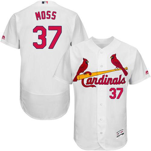 Cardinals #37 Brandon Moss White Flexbase Authentic Collection Stitched MLB Jersey - Click Image to Close